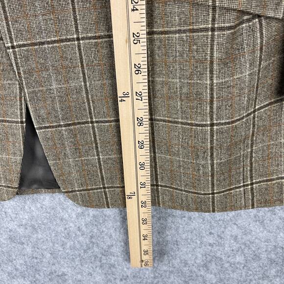 Vintage Hardy Amies Blazer Sport Coat Mens 40R Tan Plaid Wide Lapel Academia - Picture 11 of 16